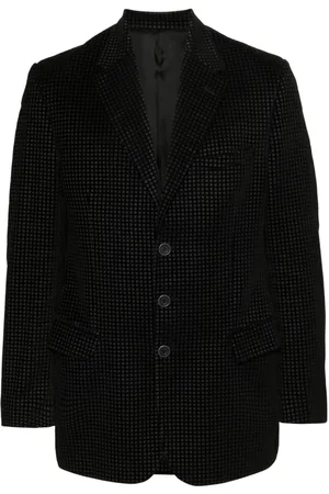 VERSACE Blazer a cuadros con solapa de muesca 2000