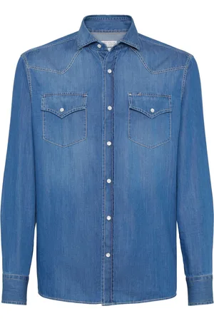 Brunello Cucinelli Camisa vaquera con apliques de presión