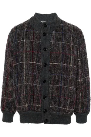Missoni Cárdigan de canalé a cuadros 1980