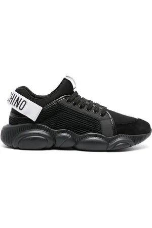 Sneakers Hombre, Moschino Zapatillas altas sin cordones con logo Negro