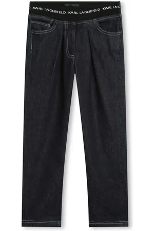 Karl Lagerfeld Pantalones rectos con logo en la cinturilla