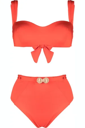 Noire Swimwear Bikini bandeau con motivo de concha