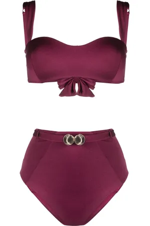 Noire Swimwear Bikini bandeau con motivo de concha