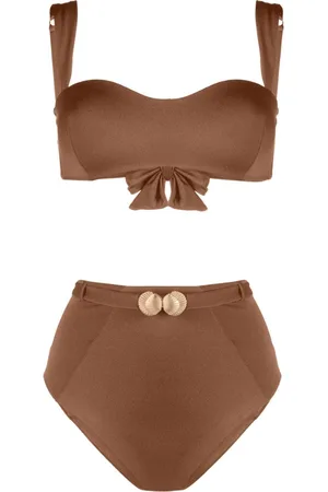 Noire Swimwear Bikini bandeau con motivo de concha