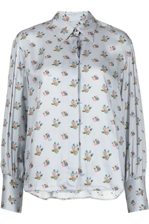 Maison Kitsuné Camisa de sarga con estampado floral