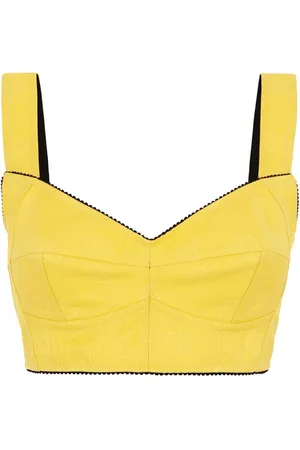 Dolce & Gabbana Top tipo bustier con logo en jacquard