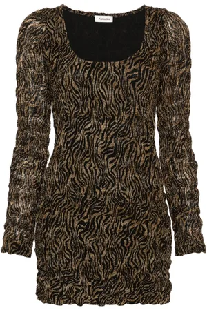 Nanushka Vestido corto Frensi con estampado de cebra