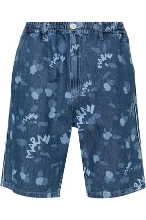 Marni Pantalones vaqueros cortos con motivo del logo