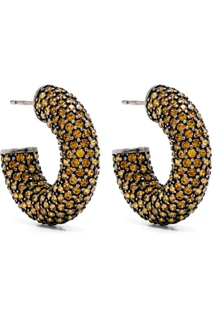 Amina Muaddi Pendientes Cameron con aplique de cristal