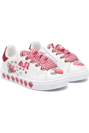 MONNALISA Zapatillas con cordones y fresas estampadas