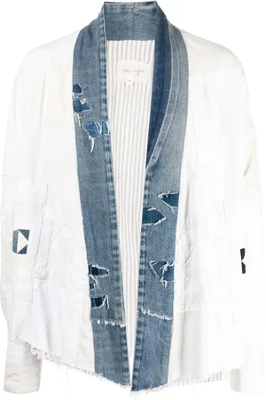 GREG LAUREN Chaqueta con diseño abierto y efecto envejecido