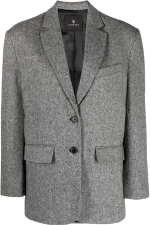 ANINE BING Blazer con motivo de espiga