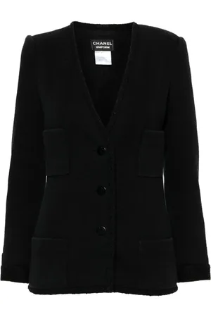 CHANEL Blazer con acolchado de rombos 1990