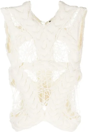 Alexander McQueen Blusa con panel de ganchillo 2010