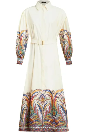 Etro Vestido camisero con estampado de cachemira