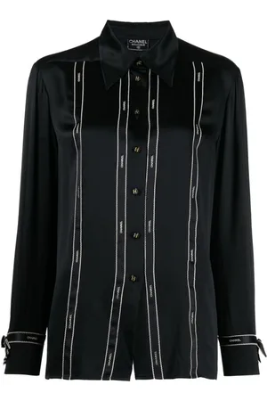 CHANEL Camisa con logo estampado 1990