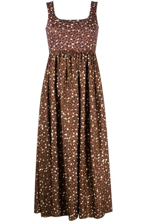 Cynthia Rowley Vestido midi con estampado de leopardo