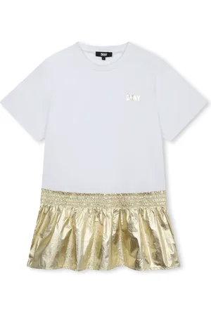 DKNY Vestido metalizado con logo