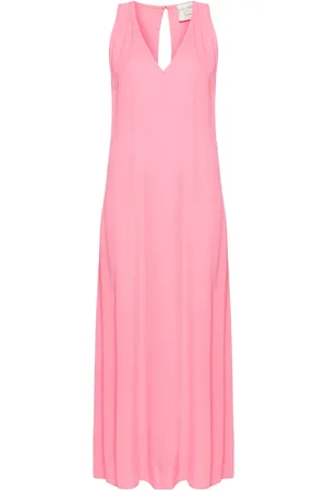FORTE FORTE Vestido tubo largo con cuello en V