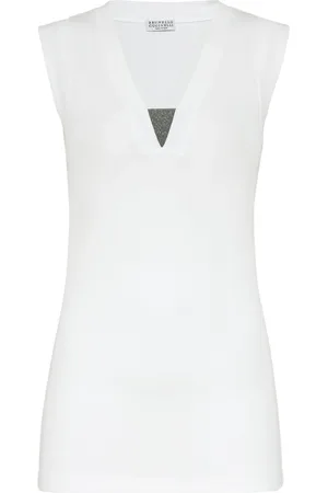 Brunello Cucinelli Top de tirantes con cuello en V