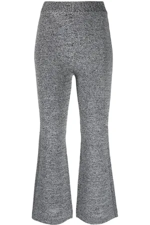 Ganni Pantalones acampanados con efecto melange