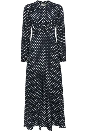 RIXO London Vestido largo Emory con lunares