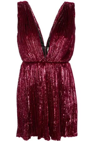 Saint Laurent Vestido corto con efecto de lamé