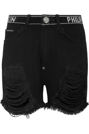 Philipp Plein Pantalones vaqueros cortos con detalles de cristal