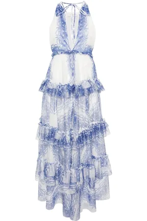 Serafini Vestido largo con estampado floral