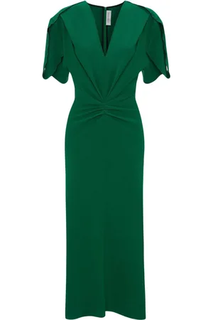 Victoria Beckham Vestido midi con diseño fruncido