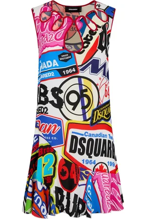 Dsquared2 Vestido corto sin mangas con estampado gráfico