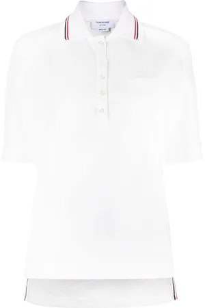 Thom Browne Polo de tejido seersucker con rayas RWB