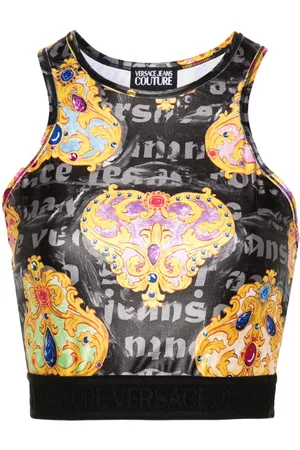 VERSACE Top corto estampado