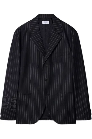 OFF-WHITE Blazer a rayas diplomáticas con estampado 23