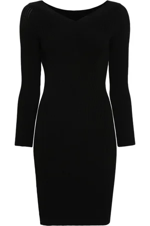 Alberta Ferretti Vestido de punto con cuello en V