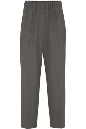 Brunello Cucinelli Pantalones fruncidos de talle alto