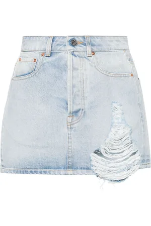 Vetements Minifalda vaquera con efecto envejecido