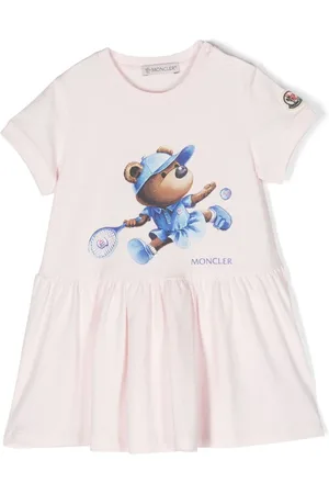 Moncler Vestido acampanado con oso estampado
