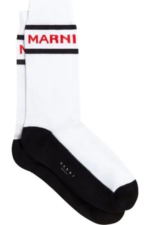 Marni Calcetines a rayas con logo en jacquard