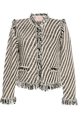 Twin-Set Chaqueta con flecos en jacquard