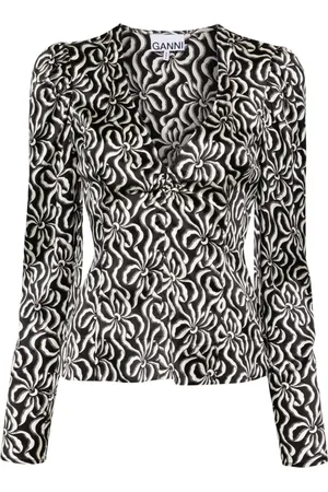 Ganni Blusa con estampado gráfico