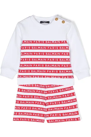 Balmain Set corto con rayas del logo