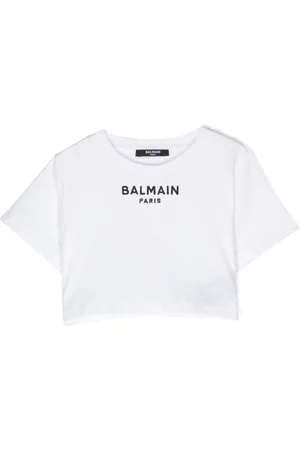 Balmain Camiseta corta con logo bordado
