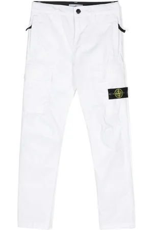 Stone Island Pantalones rectos con parche Compass