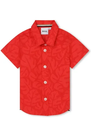 HUGO BOSS Camisa con hojas estampadas