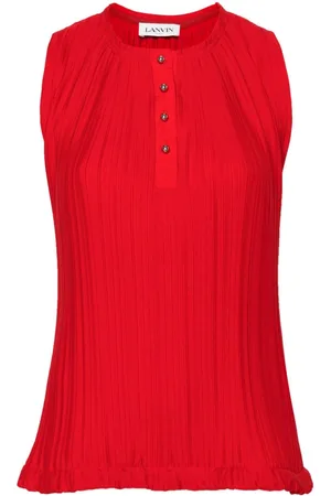 Lanvin Blusa plisada sin mangas