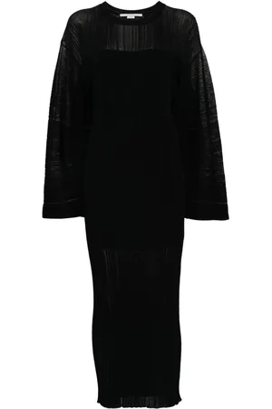 Stella McCartney Vestido midi de canalé fino