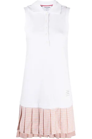 Thom Browne Vestido tipo polo con panel plisado