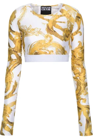VERSACE Top corto Watercolour Couture