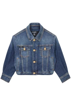 Balmain Chaqueta corta con botones en relieve